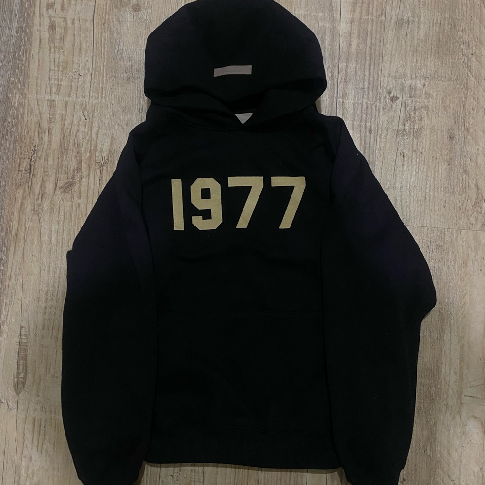 Kids Black Hoodie with Gold Print